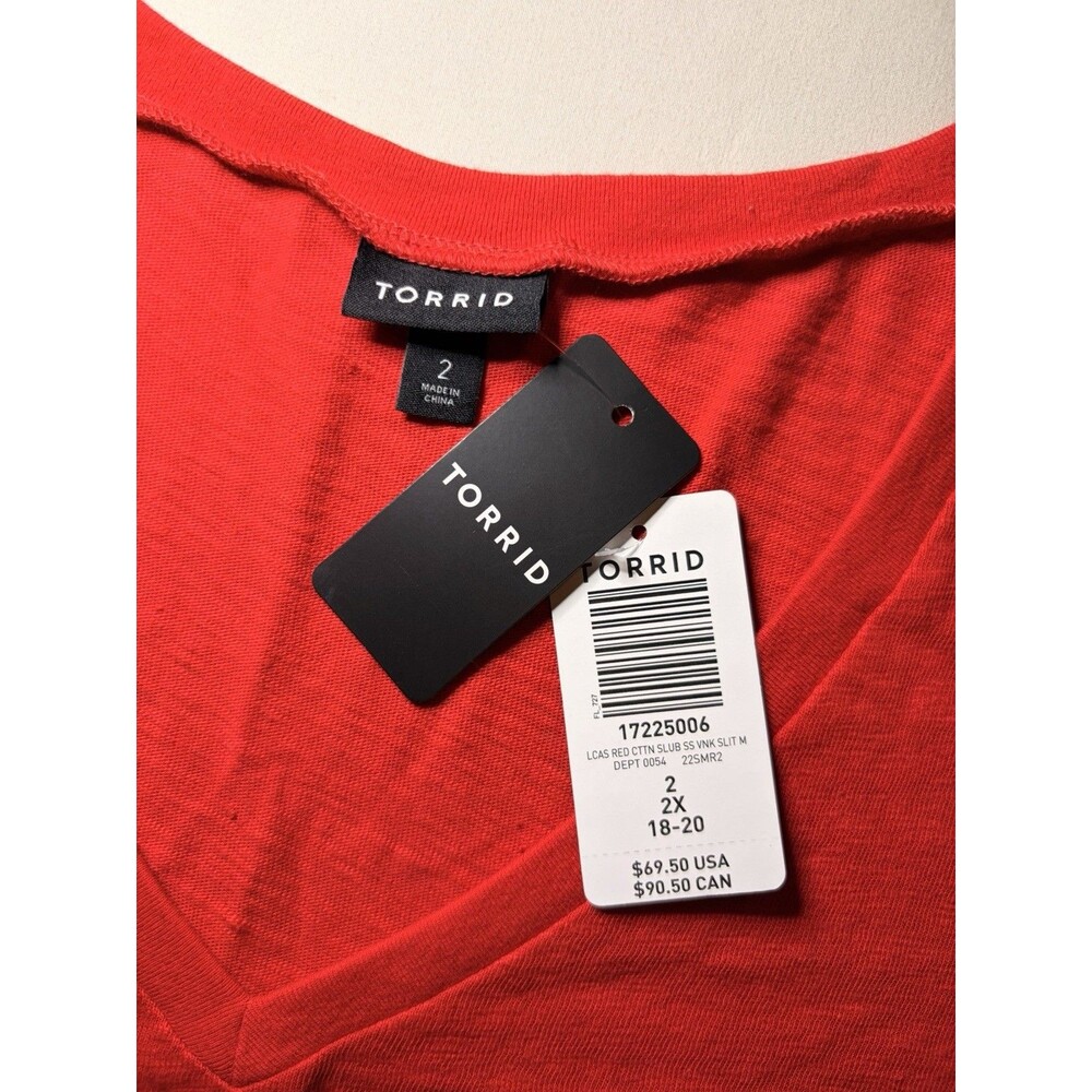 Torrid NWT Women’s 2X Red Short Sleeve Scoop Neck Midi T-Shirt Dress - Picture 4 of 5